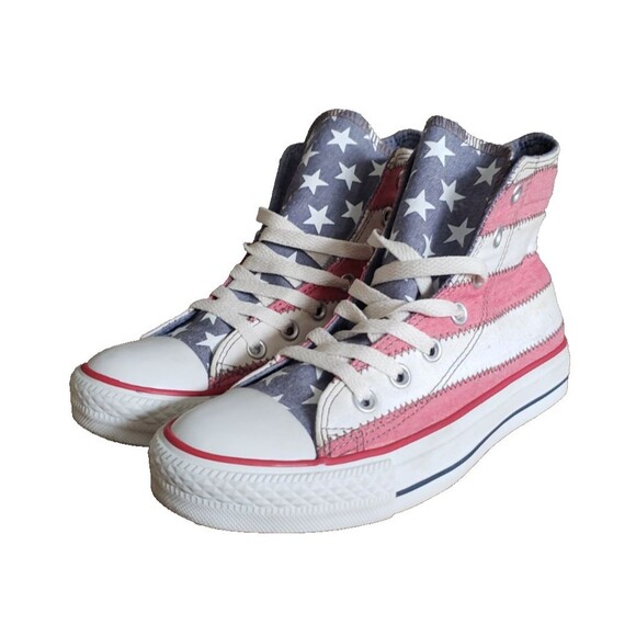 Converse Chuck Taylor All Star Shoes Women's Size 6.5 American Flag High Top - Picture 1 of 12
